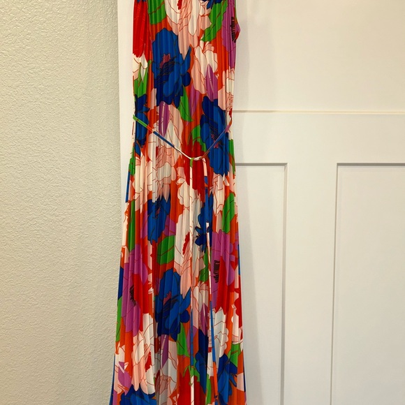 Sam Edelman / Retro Floral Plisse Spaghetti Strap Dress - Picture 3 of 8